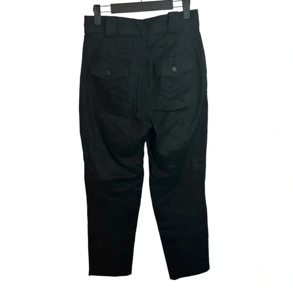 Banana Republic Black Linen High Waisted Slim Ankle Pants